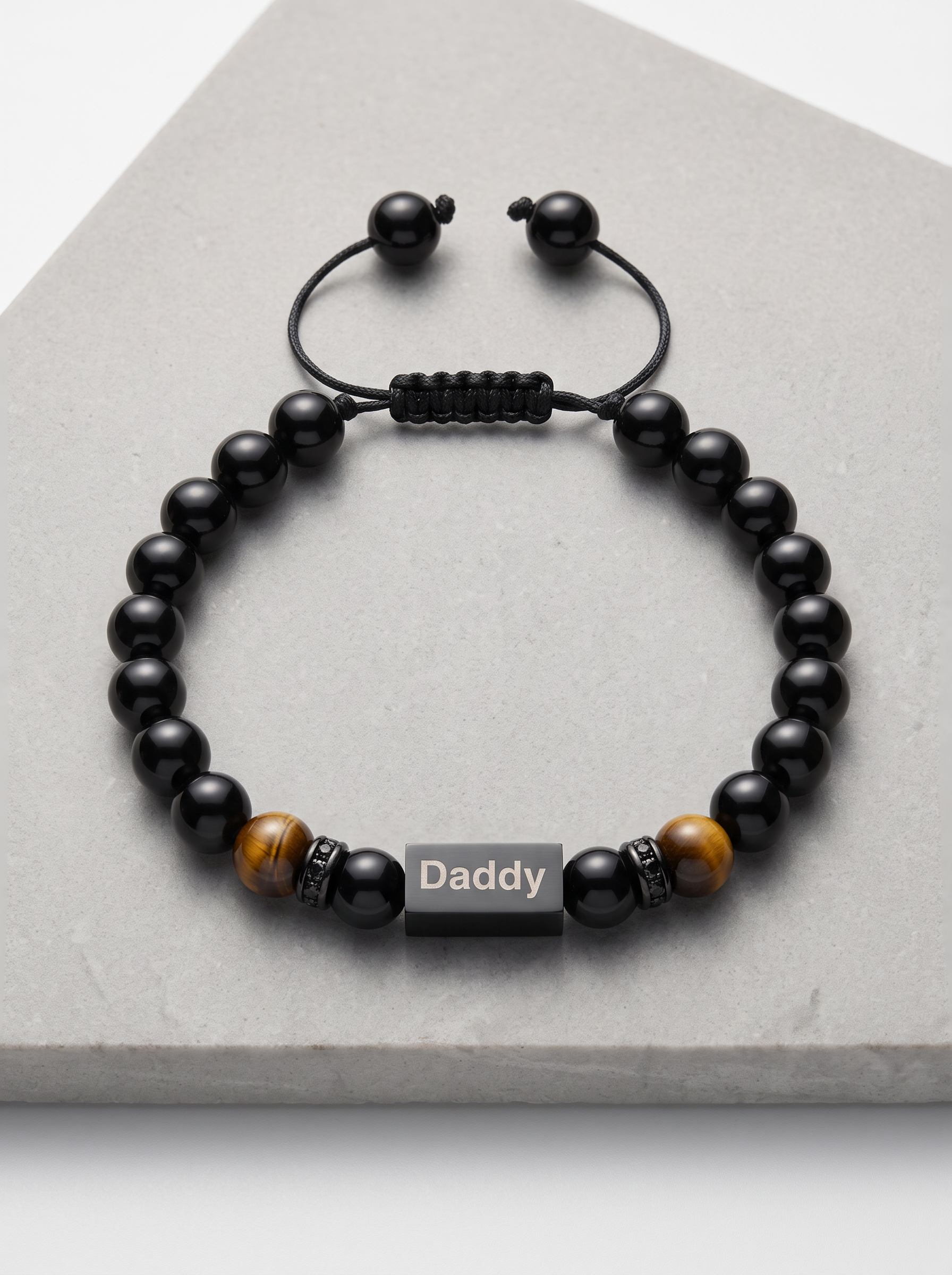 Ανδρικό βραχιόλι Daddy με όνυχα και tiger eye